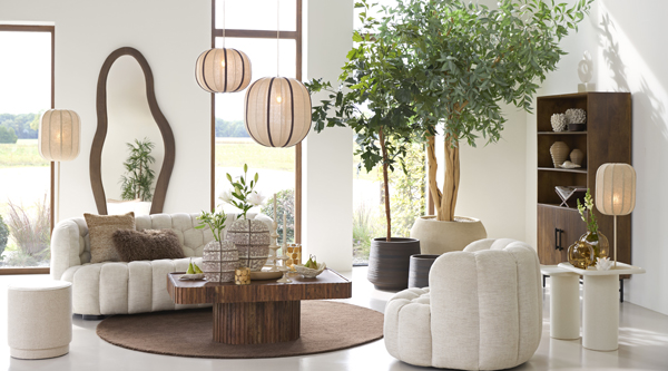 Light & Living Hanglamp Ø40x30 cm ESMIRIA naturel+donker bruin