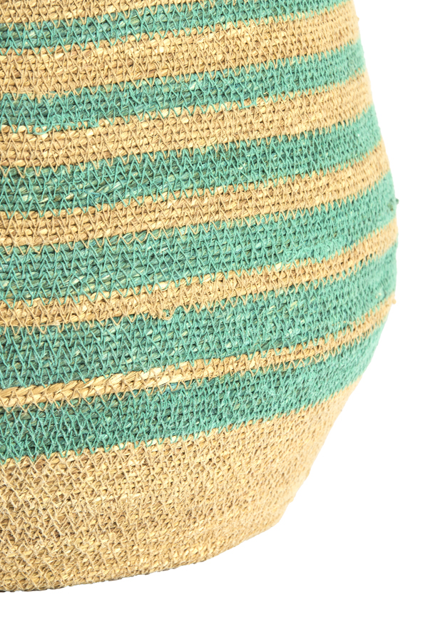 Light & Living Mand S/2 Ø32x30+40x40 cm RUTJA zeegras naturel+turquoise