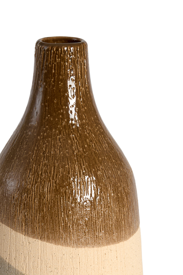 Light & Living Vaas deco Ø12,5x28 cm ZUBIRI keramiek bruin+beige+taupe