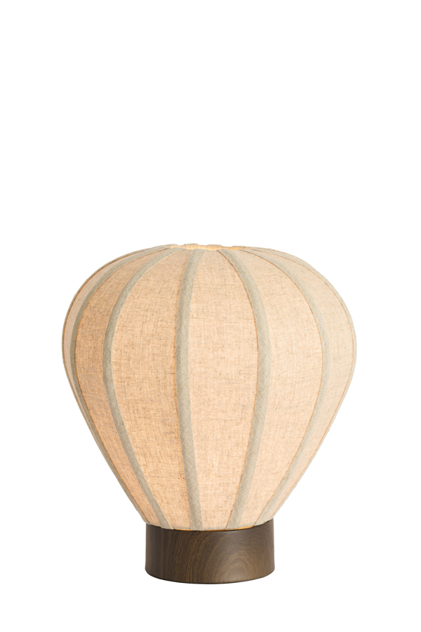 Light & Living Tafellamp Ø35x36 cm KYZO hout prnt d bruin+linnen naturel