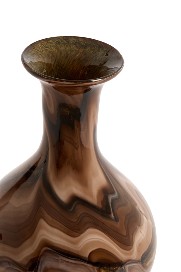Light & Living Vaas Ø19x40 cm JORVEN glas bruin+crème+zwart