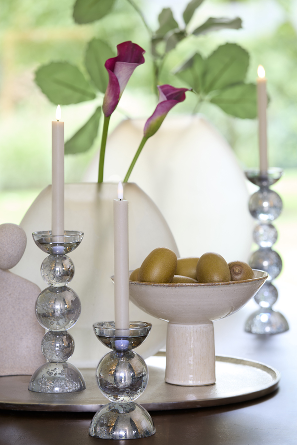 Light & Living Schaal op voet Ø28x18,5 cm VASCO glans beige