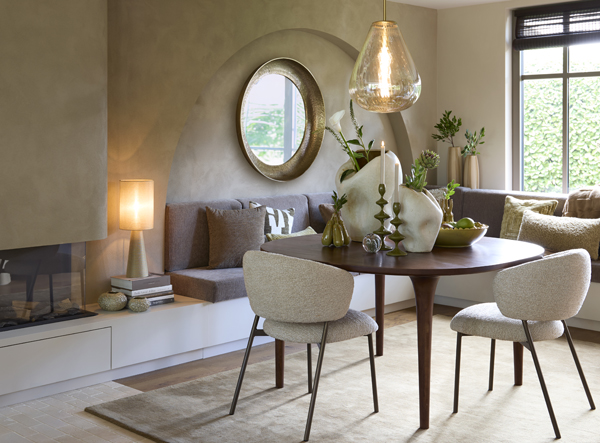 Light & Living Hanglamp Ø40x50 cm LEONA antiek brons+glas amber