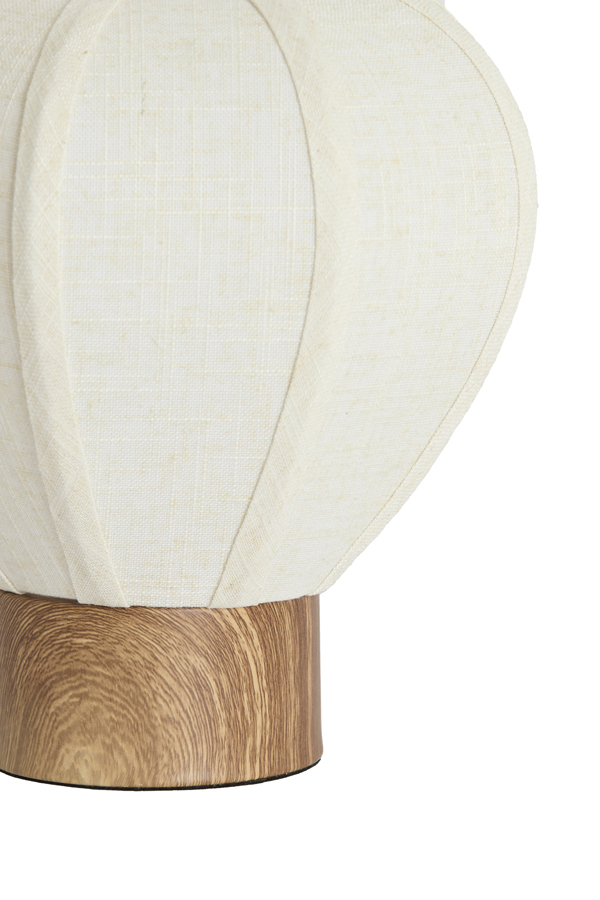 Light & Living Tafellamp Ø23x23,5 cm KYZO hout print naturel+linnen crème