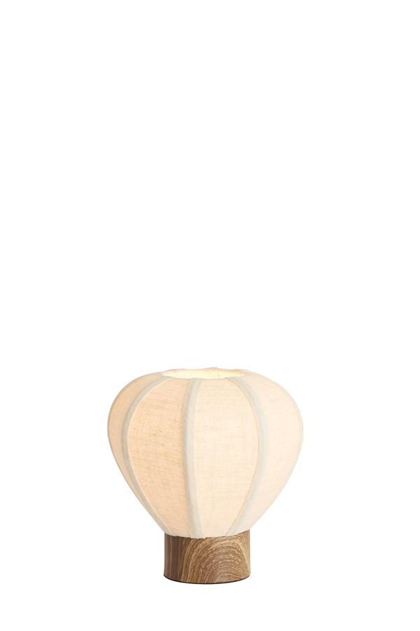 Light & Living Tafellamp Ø23x23,5 cm KYZO hout print naturel+linnen crème