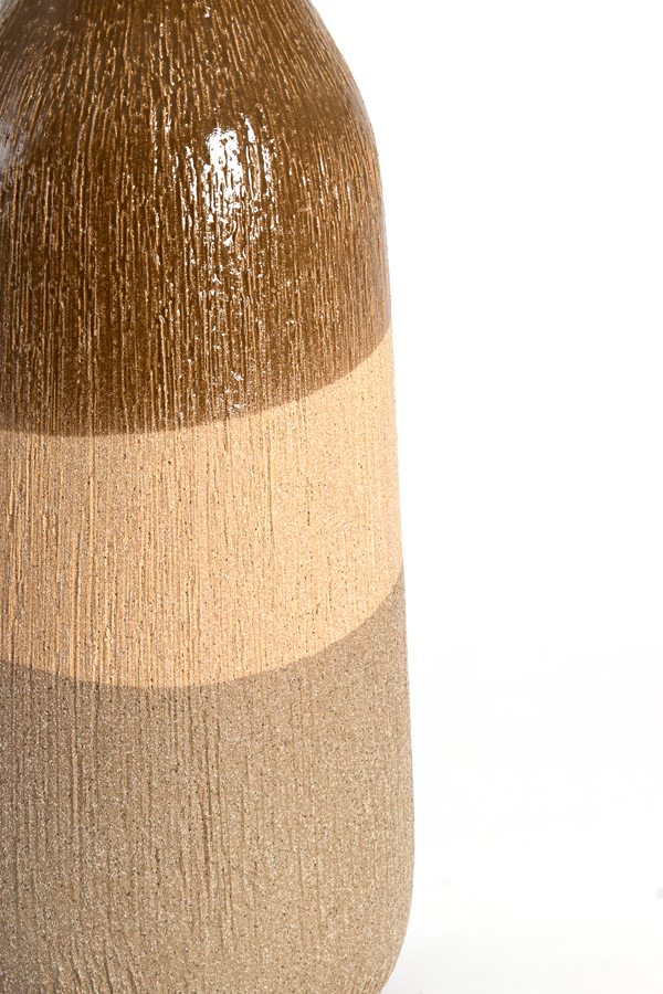 Light & Living Vaas deco Ø14x36,5 cm ZUBIRI keramiek bruin+beige+taupe