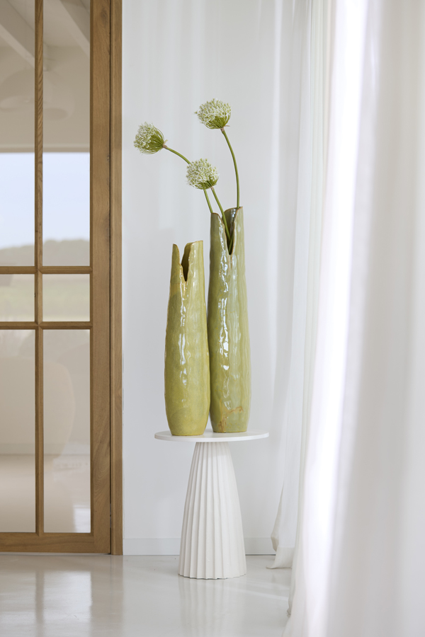 Light & Living Vaas deco 19x18,5x77,5 cm MESA keramiek olijf groen-bruin