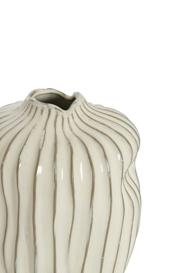 Light & Living Vaas deco 21x13x25 cm VECHHIA keramiek crème