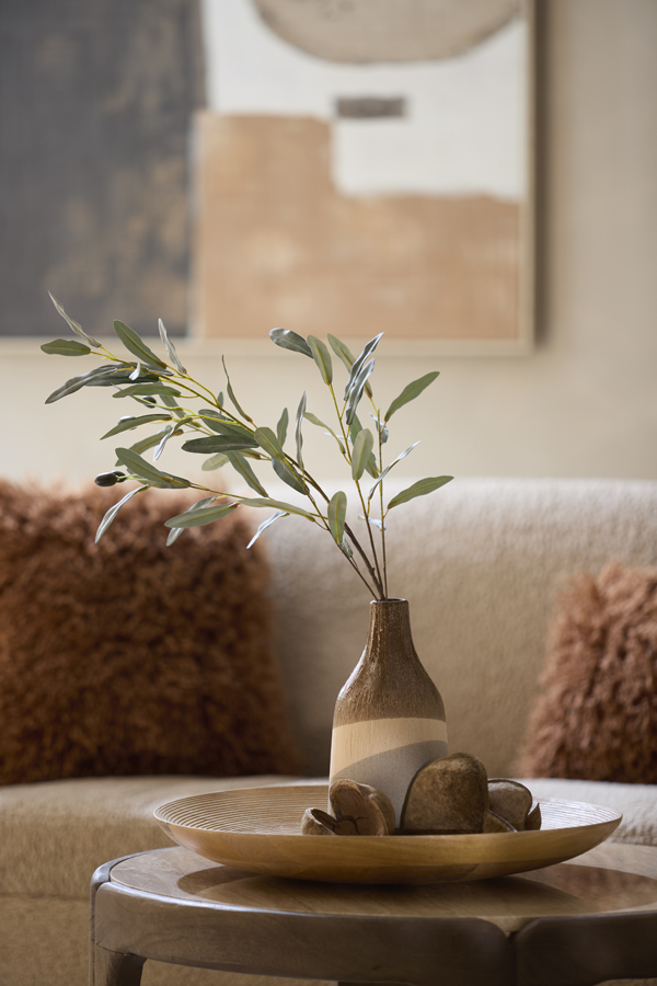 Light & Living Vaas deco Ø12,5x28 cm ZUBIRI keramiek bruin+beige+taupe