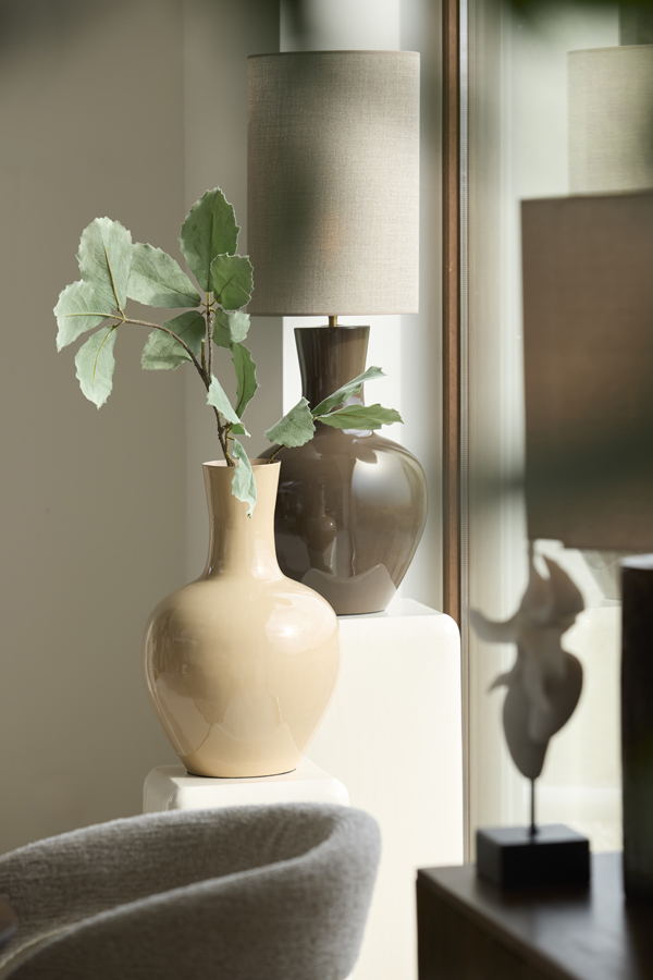 Light & Living Vaas deco Ø33x50 cm NANA glans zand