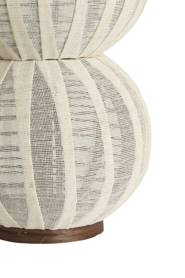 Light & Living Windlicht Ø31x64 cm ARBORE linnen bruin+hout donker bruin