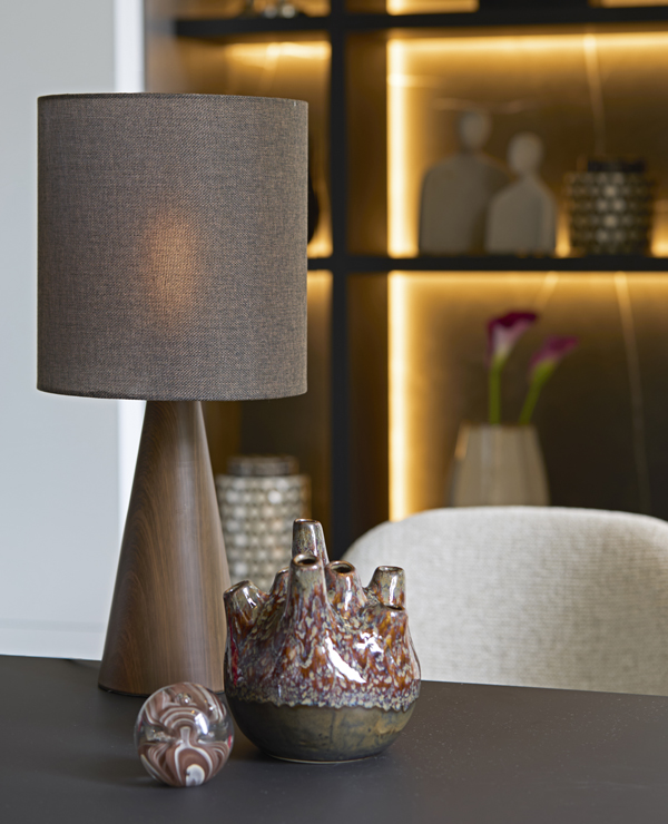 Light & Living Vaas deco Ø16x18 cm COSENZA keramiek bruin+brons