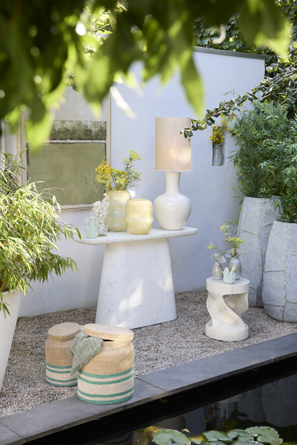 Light & Living Vaas Ø22,5x29 cm JAMANOTA glas crème