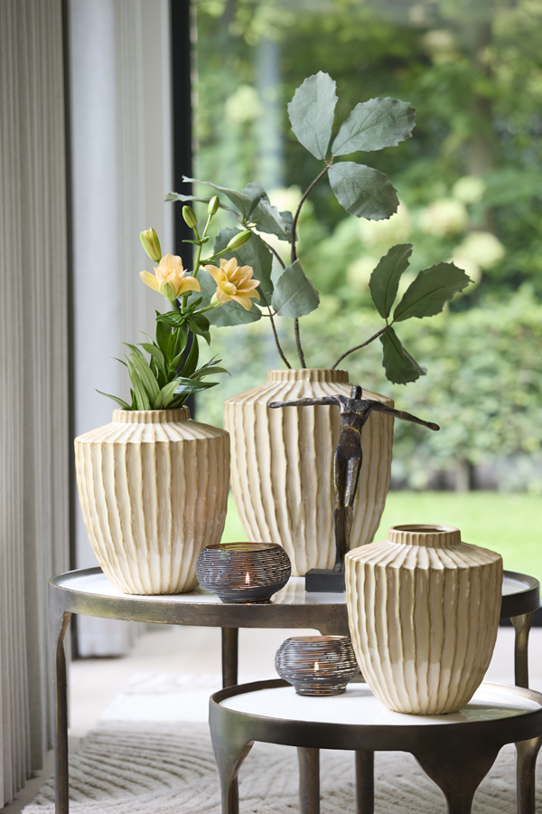 Light & Living Theelicht Ø15x9 cm URBINO mat zwart+goud