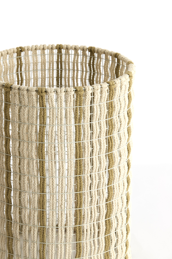 Light & Living Kap cilinder 31-31-41,5 cm SIMBELIN crème+olijf groen