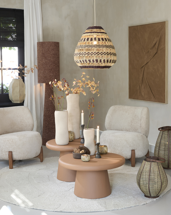 Light & Living Hanglamp Ø47x46 cm SOLUNA zeegras naturel+bruin