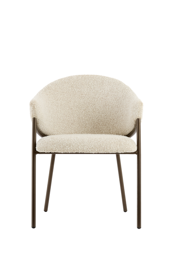 Light & Living Eetkamerstoel 61x60x80 cm NYRO crème-bruin+antiek brons