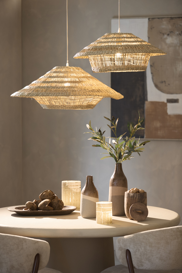 Light & Living Vaas deco Ø14x36,5 cm ZUBIRI keramiek bruin+beige+taupe