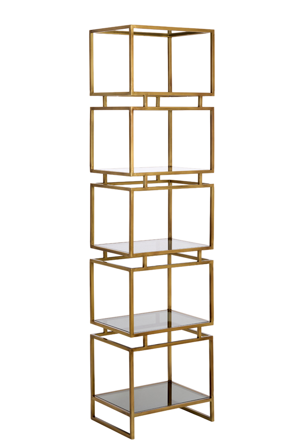 Light & Living Kast 5L 45x35x180 cm LUCAMBO glas smoke+antiek brons
