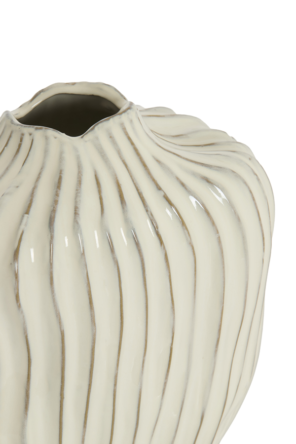 Light & Living Vaas deco 30x19x35 cm VECHHIA keramiek crème