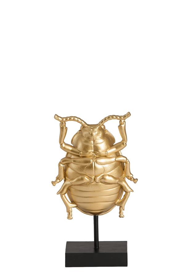 Light & Living Ornament op voet 15x8,5x27 cm BEETLE goud+zwart