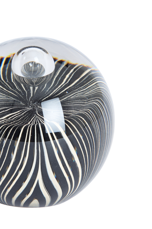Light & Living Ornament Ø8x8 cm MATHYAS glas zwart+wit