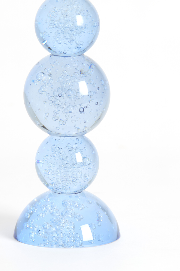 Light & Living Kandelaar Ø9,5x34 cm ITINGA glas bubbel licht blauw