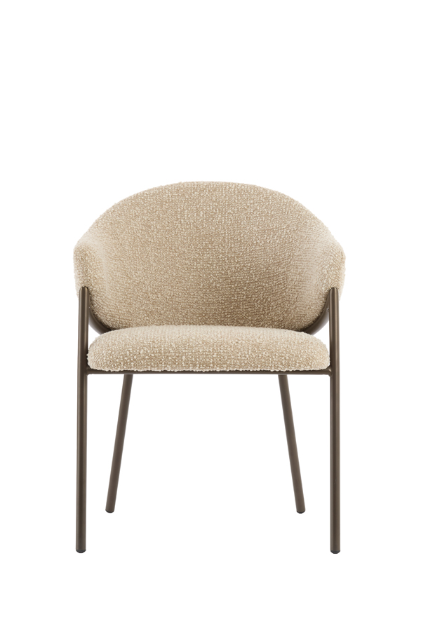 Light & Living Eetkamerstoel 61x60x80 cm NYRO zand-bruin+antiek brons