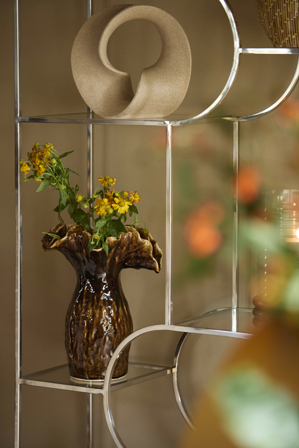 Light & Living Vaas deco 31x24,5x35,5 cm VIVEIRO keramiek donker bruin