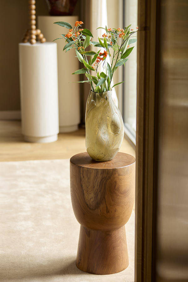 Light & Living Vaas Ø18x32 cm JORIEN glas taupe+olijf groen