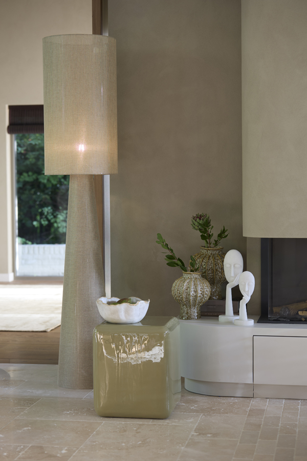 Light & Living Vloerlamp Ø38x180 cm MICKY linnen olijf groen