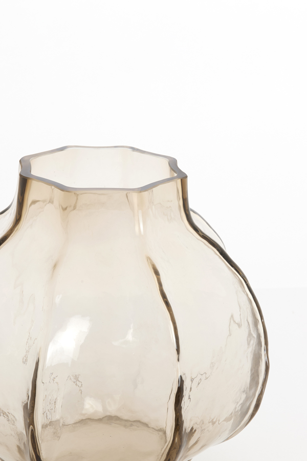 Light & Living Vaas Ø32,5x32 cm TEJEDA glas transparant licht bruin