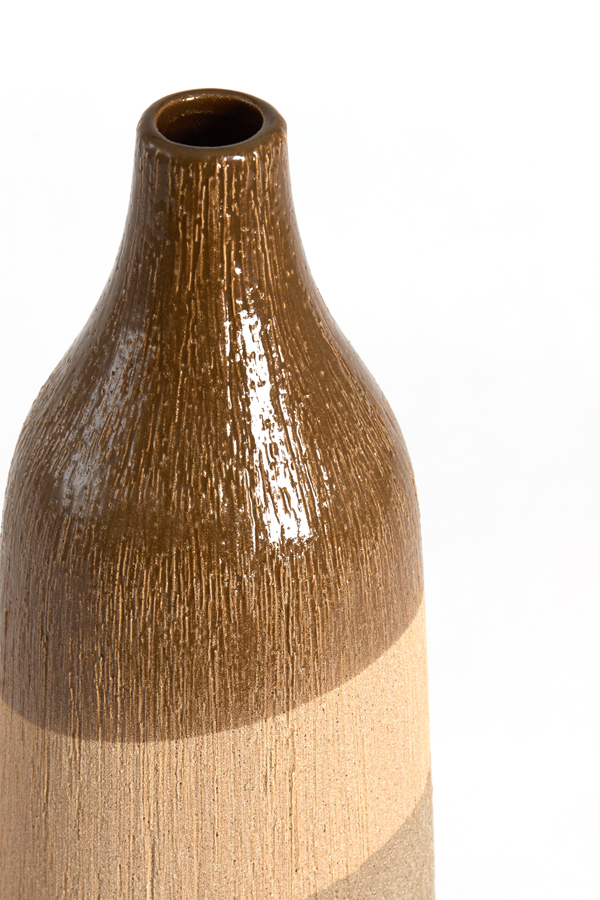 Light & Living Vaas deco Ø14x36,5 cm ZUBIRI keramiek bruin+beige+taupe