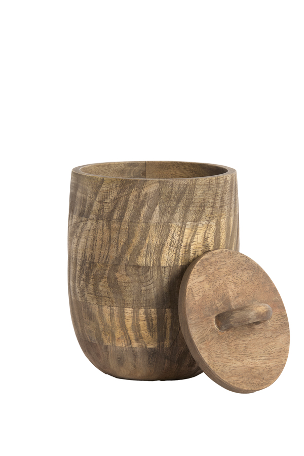 Light & Living Deco box Ø14,5x20 cm VEDRA mango hout antiek licht bruin