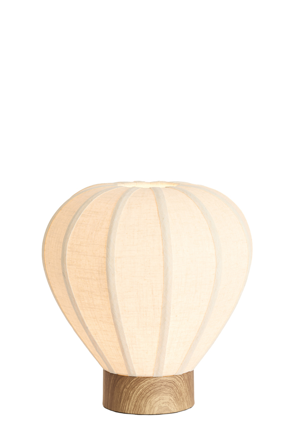 Light & Living Tafellamp Ø35x36 cm KYZO hout print naturel+linnen crème