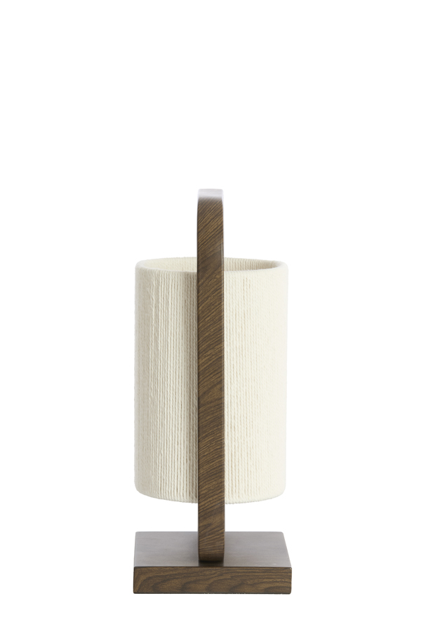 Light & Living Tafellamp 22,5x15x37,5 cm LECCE hout prnt d bruin+touw crème