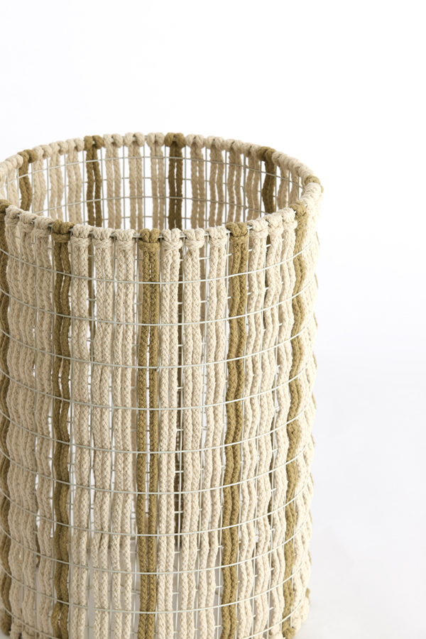 Light & Living Kap cilinder 26-26-36,5 cm SIMBELIN crème+olijf groen
