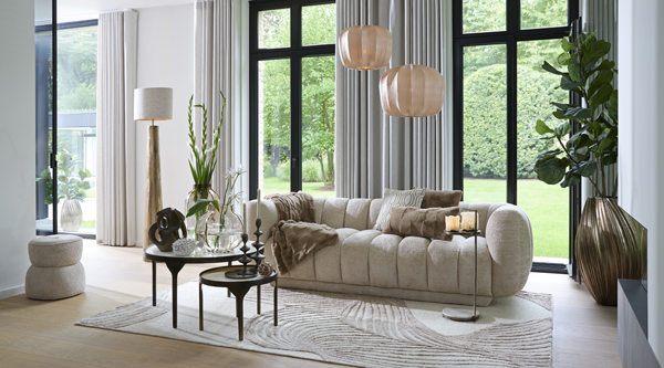 Light & Living Vloerkleed 300x200 cm LORIEL crème+zand