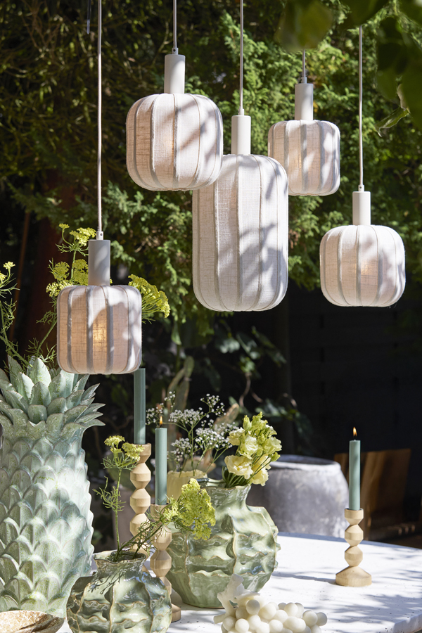 Light & Living Hanglamp 5L 105x19,5x123 cm TUFIA linnen crème