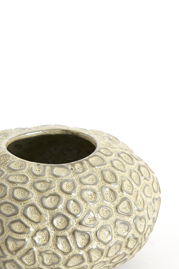 Light & Living Theelicht Ø16,5x9,5 cm CAREZZA keramiek taupe