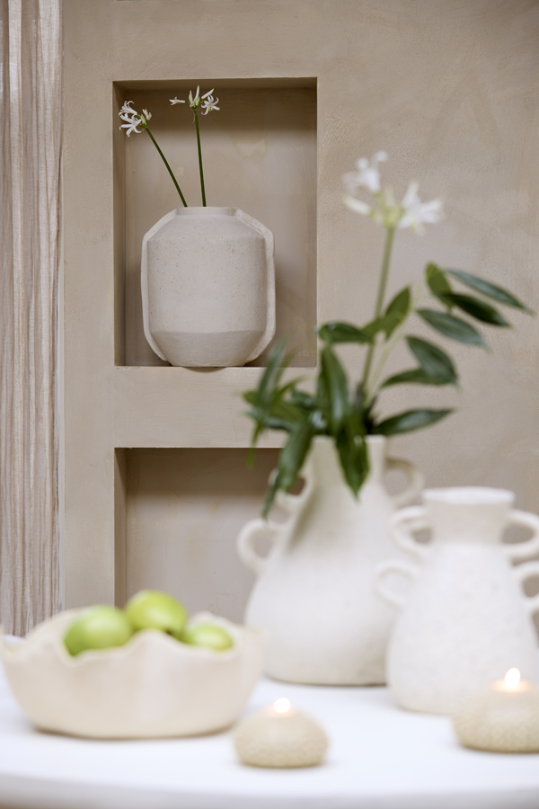Light & Living Pot deco 35x32x44 cm NORIC mat crème