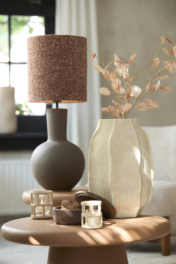 Light & Living Vaas deco Ø29x42 cm SAPHIRA mat zand