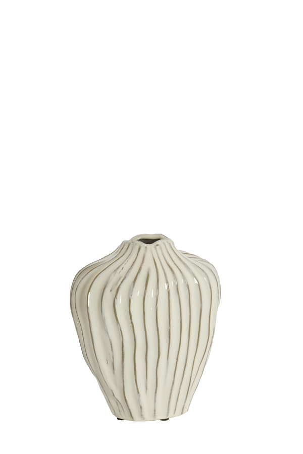Light & Living Vaas deco 21x13x25 cm VECHHIA keramiek crème