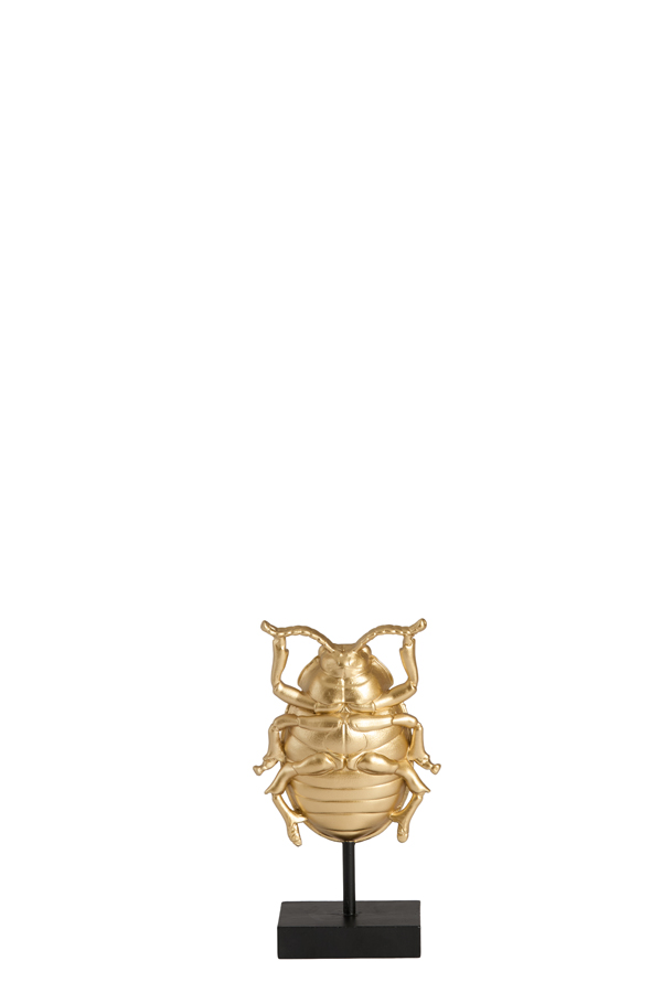 Light & Living Ornament op voet 9x5x16,5 cm BEETLE goud+zwart