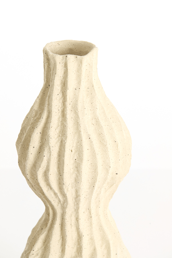 Light & Living Vaas deco 16,5x15,5x39 cm VANIA keramiek crème