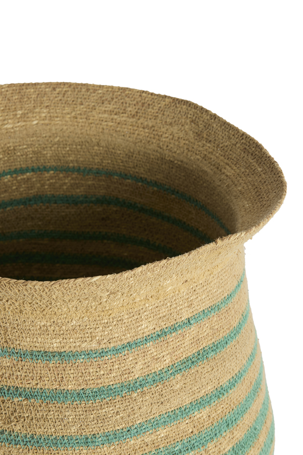 Light & Living Mand S/2 Ø32x30+40x40 cm RUTJA zeegras naturel+turquoise