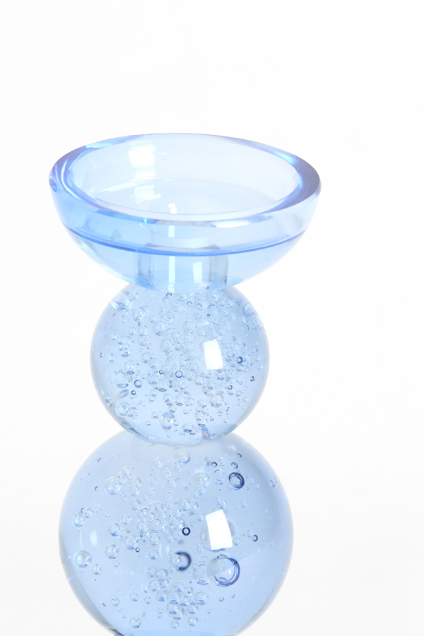 Light & Living Kandelaar Ø10x26,5 cm ITINGA glas bubbel licht blauw