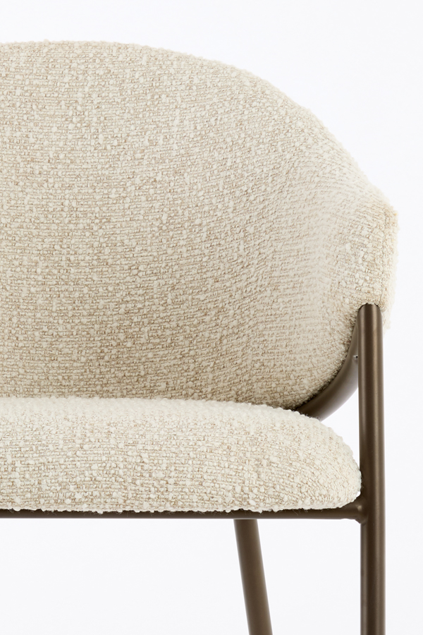 Light & Living Eetkamerstoel 61x60x80 cm NYRO crème-bruin+antiek brons