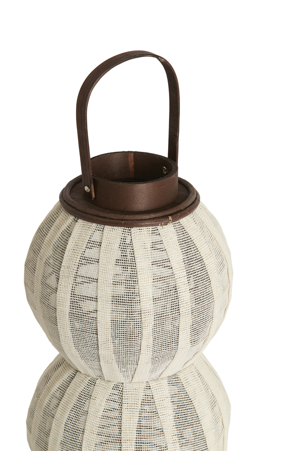 Light & Living Windlicht Ø23x40 cm ARBORE linnen bruin+hout donker bruin