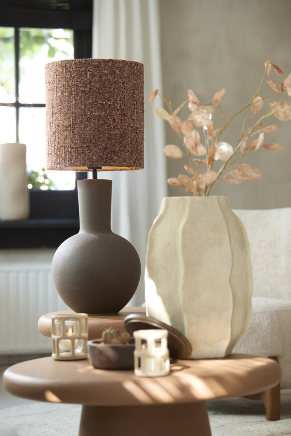Light & Living Lampvoet Ø28,5x52 cm ULLOA keramiek mat donker bruin